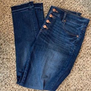 Loft button fly skinny jeans Sz 28 NWOT